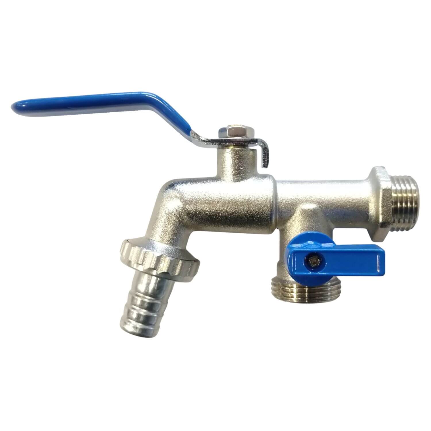 Robinet serviciu cu două ieșiri HYDRO-S, M x portfurtun x filet - 1/2"x3/4"x3/4"